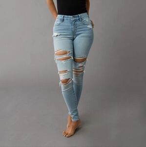 AE Next Level Curvy High-Waisted Ripped Jegging